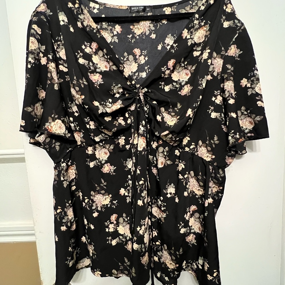 Floral Black Women's Top